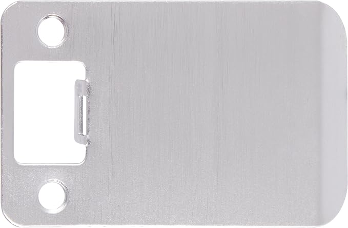 Round Corner Extended Lip Strike Plate, 2-1/4" x 3", Satin Chrome by StoneHarborHardware