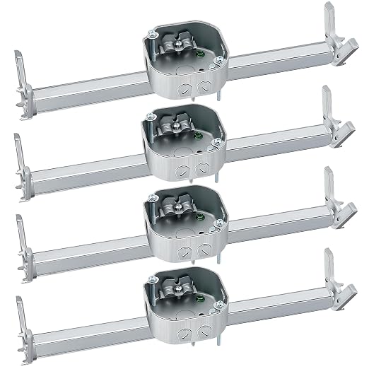 Therwen 4 Pcs Adjustable Fan Electrical Box Brace 14.2 Inches Long Silver by Therwen