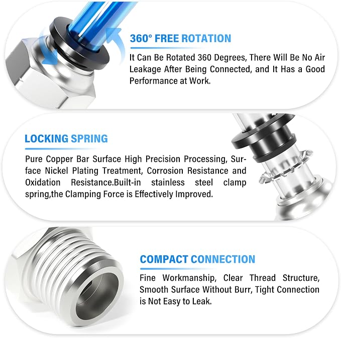 TAILONZ PNEUMATIC Male Straight 5/16 Inch Tube OD x 1/8 Inch NPT Thread Push to - Image 3