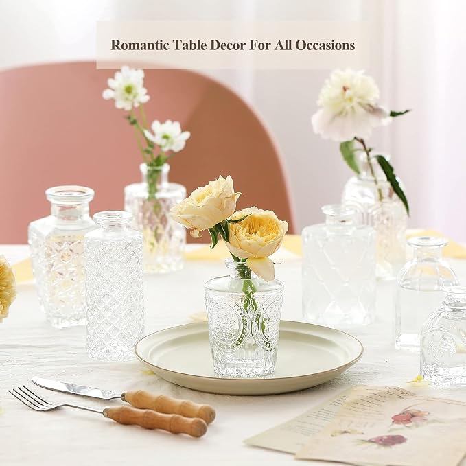Clear Glass Bud Vase Set of 32 Pcs, Small Bud Vases in Bulk, Glass Crystal - Image 7
