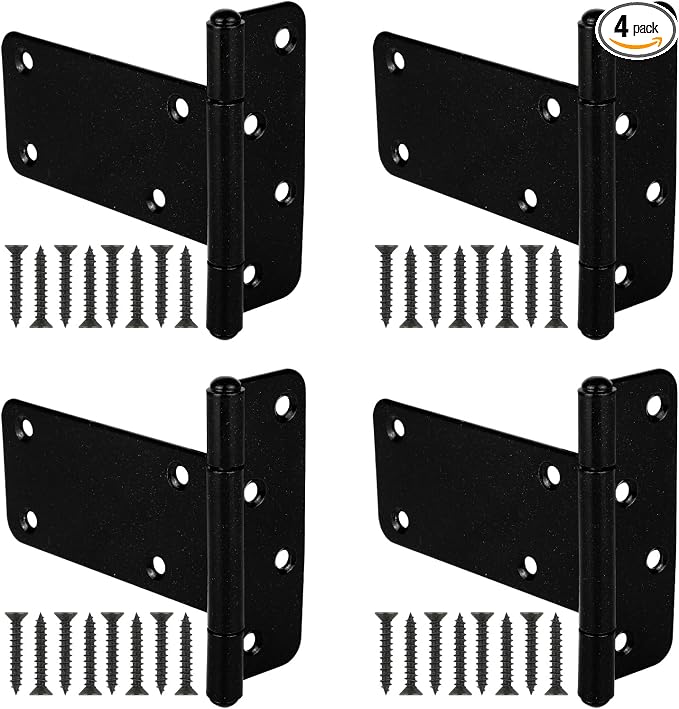 4 Pack 5 in T-Strap Heavy Duty Gate Hinges 260 Lbs Capacity, Barn Door by DurabilityandElegance