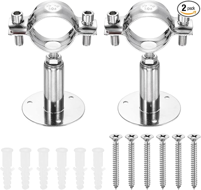 HARFINGTON 2 Set Wall Mount Ceiling Mount Pipe Supports 304 Stainless Steel by HARFINGTON
