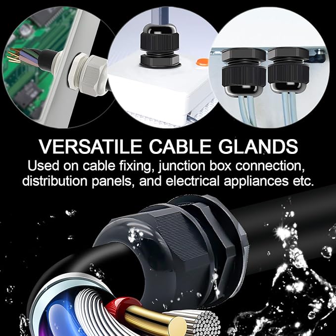 10 Pack NPT 3/8" Cable Glands Waterproof Adjustable 5-10mm Cable Connectors - Image 5