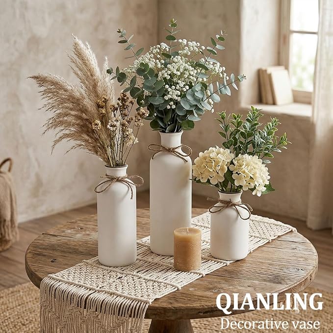 White Ceramic Vase Set - Image 6