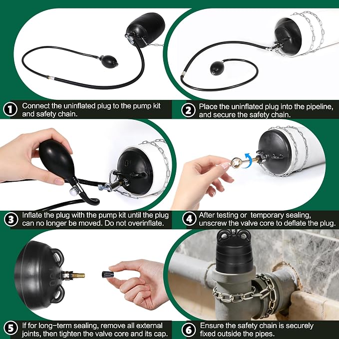 4 Inch Inflatable Pipe Plug Balloon Kit - Image 5