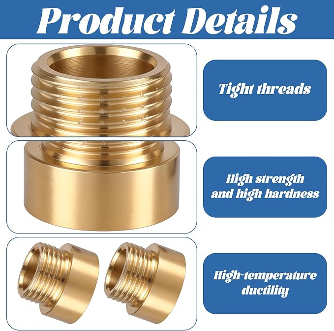 2 Packs 1/2 Male to Female Brass Fittings, Brass Pipe Fitting Adapter G Adapter - Image 2