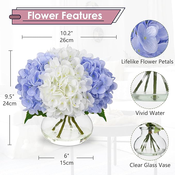 Hollyone Hydrangea Artificial Flowers - Image 2