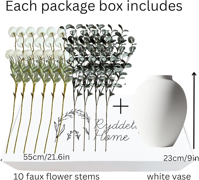 White Artificial Flowers & Greenery - Image 4