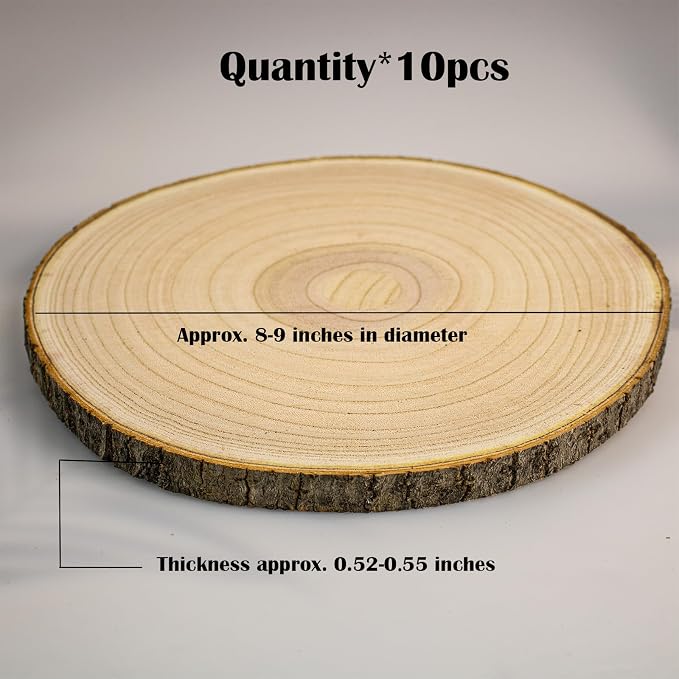 10 pcs Large Unfinished Wood Slices - Image 5