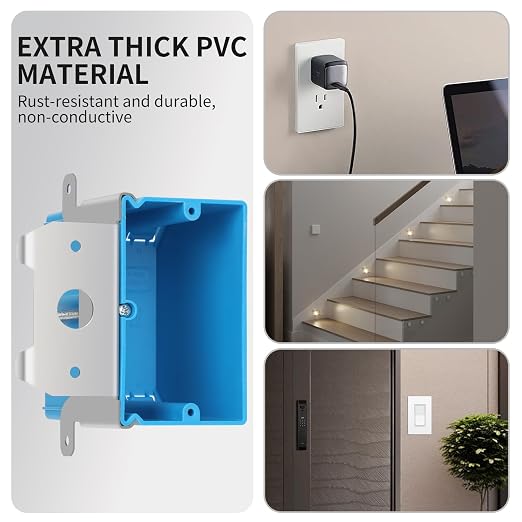Single Gang Adjustable PVC Electrical Box, 21 cu. in., 6 Pack | Adjustable depth - Image 3