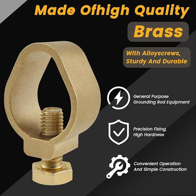 2 Pcs Direct Burial Ground Rod Clamp | 3/4" Diameter Copper Ground Rod Clamp - Image 3