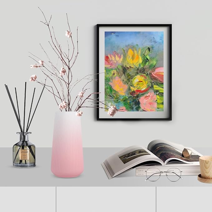 Gradient Pink Ceramic Vase, GUKJOB Small Cute Flower Vase - Image 6