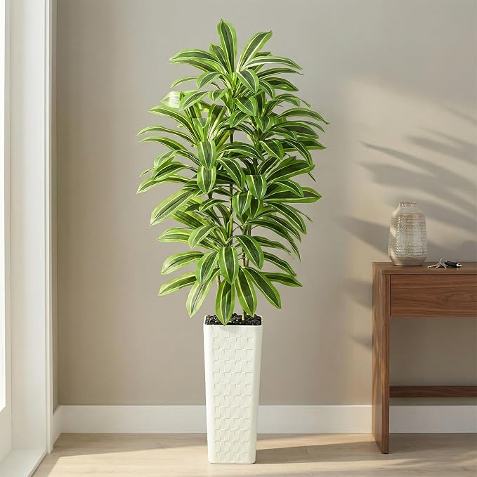 Artificial Yellow Dracaena Tree Indoor, 7FT Tall Fake Floor Plants - Image 9