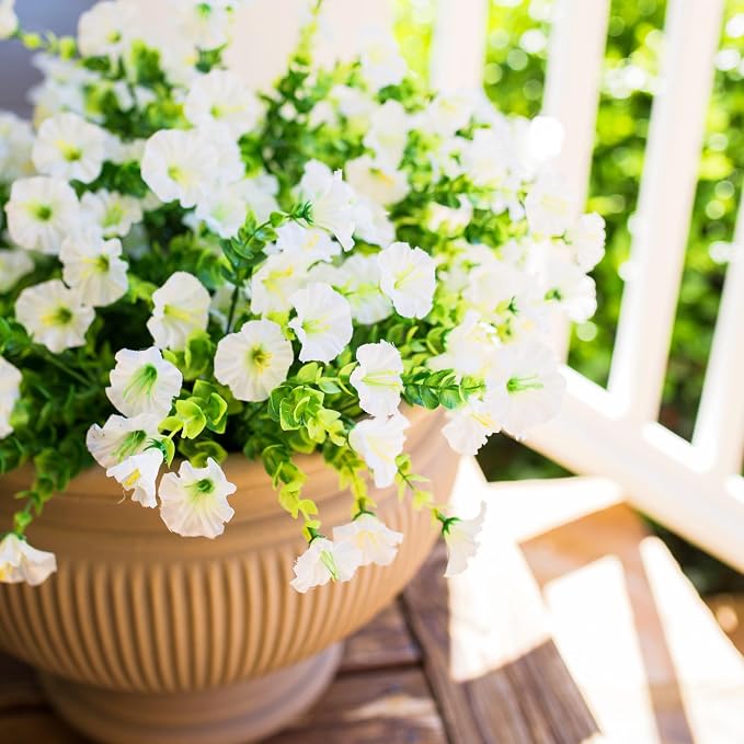 Artificial Flowers for Outdoors Fake Plants Outside Decoration, 12 Bundles Silk - Image 9