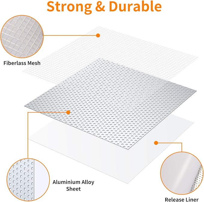 Wall Repair Patch Kit, 15 Pieces Aluminum Self-Adhesive Mesh Repair Patches - Image 5