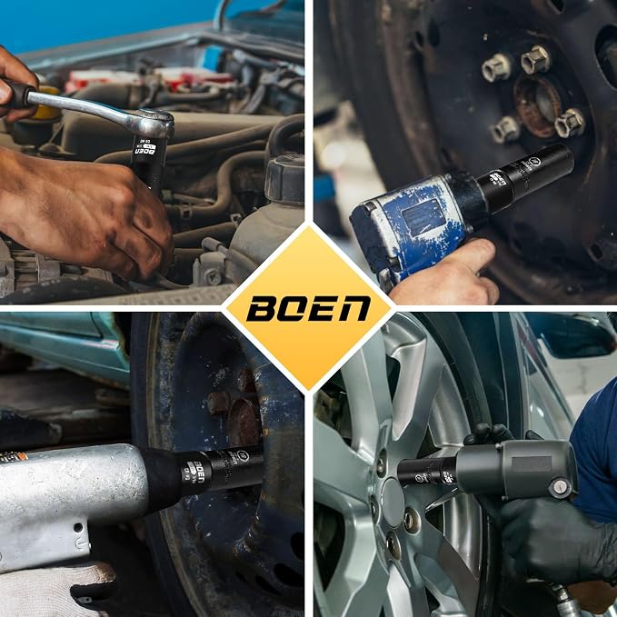 BOEN 5 Piece Impact Socket Adapter Set and Reducer Set, Standard SAE, 1/2" - Image 8
