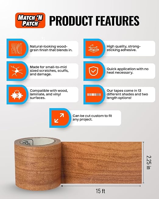 MATCH 'N PATCH Wood Grain Repair Tape - Image 2