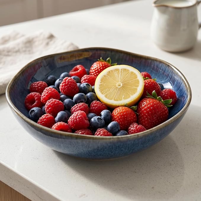 Decorative Bowls Large Ceramic Bowl fruit bowl，front entryway bowl | Irregular - Image 7