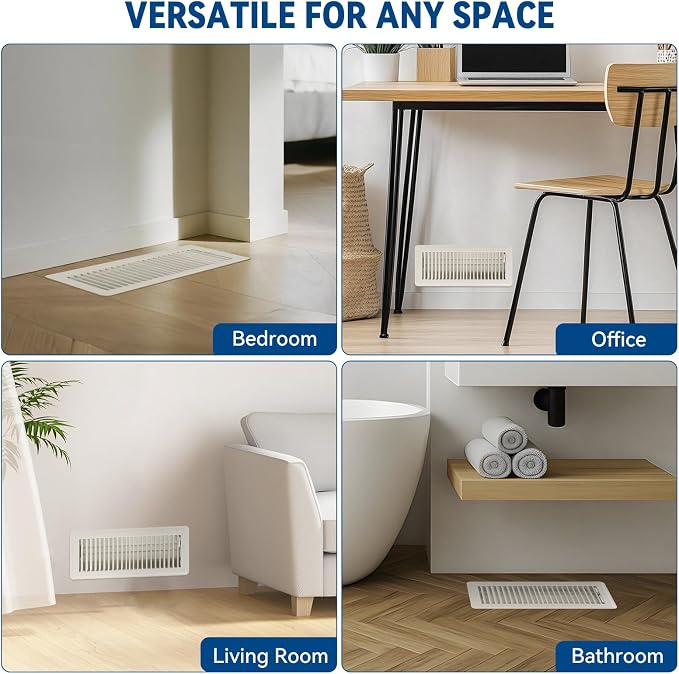 4" x 10" Floor Register Vent Covers 10-Pack, Cream White - Image 8
