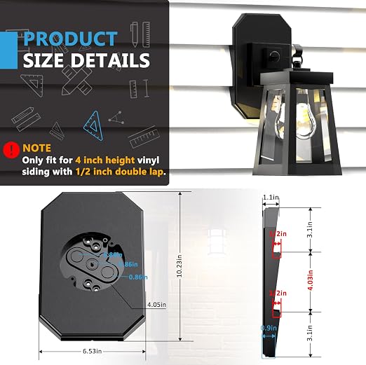 Siding Mounting Kit, Siding Mount Block, Outdoor Light Mounting Block - Image 2