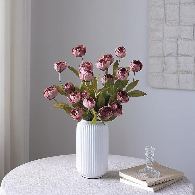 6 Pcs 27" Faux Silk Peony Artificial Flowers Stems - Image 6