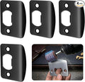 Black Door Strike Plate 2-1/4" x 1-3/4", Standard Size, 4 Pack | Edges Deburred by MOSECYOU