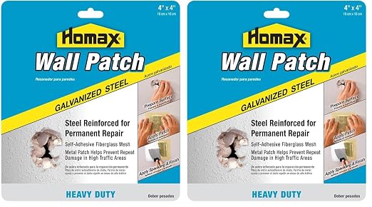 Homax 4"x4" Heavy Duty Galvanized Steel & Reinforced Fiberglass Mesh Wall Patch by Homax