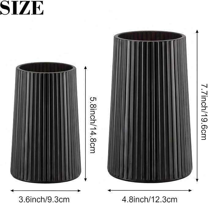 Ribbed Flower Vases Set of 2, Flower Vase - Image 6
