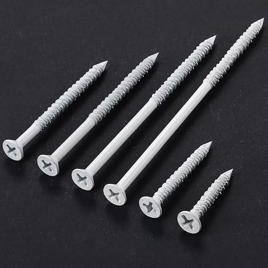 WenSilon 1/4" x5 White Concrete Screw Anchor White Flat Head - Image 5