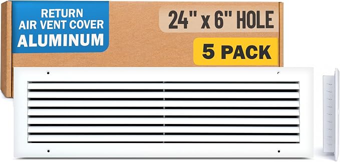 Fits 24x6 Hole | Aluminum Return Air Grille by Handua | Vent Cover Grill by Handua
