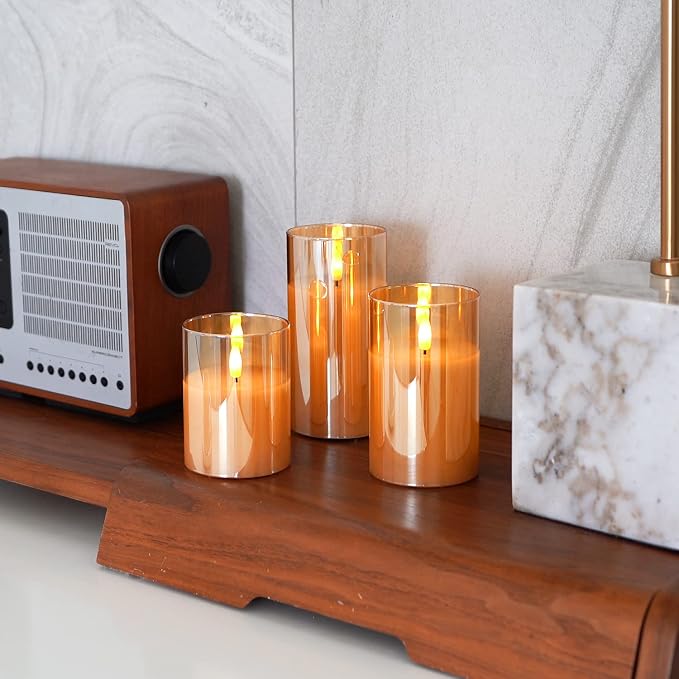 Amagic Gold Glass Flameless LED Candles Battery Operated - Image 7