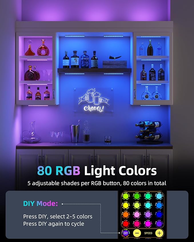 EZVALO 80RGB Display Shelf Lights, LED Under Cabient Light - Image 3