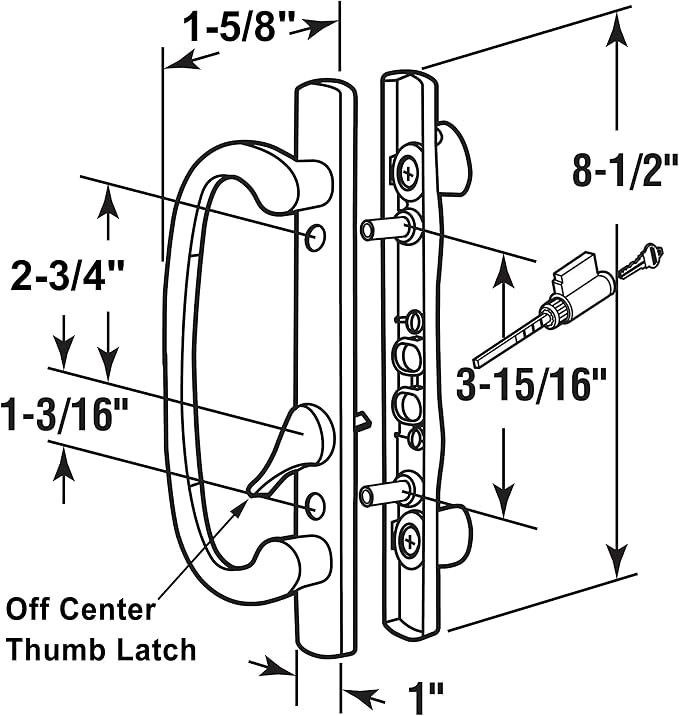 ACEPLANET Offset Position Keyed Sliding Patio Door Handleset - Image 2