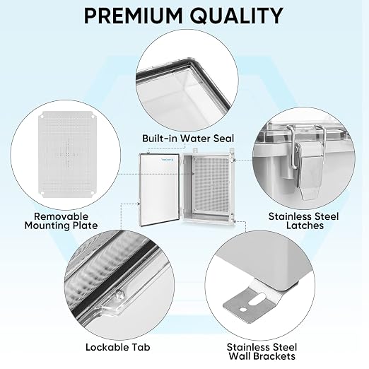 TICONN Outdoor Electrical Box Waterproof, ABS IP67 Junction Box Enclosure | - Image 5