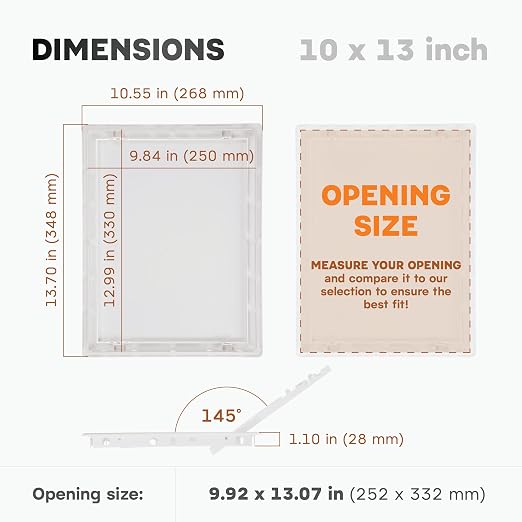 10" x 13" White ABS Plastic Plumbing Access Panel - Image 2