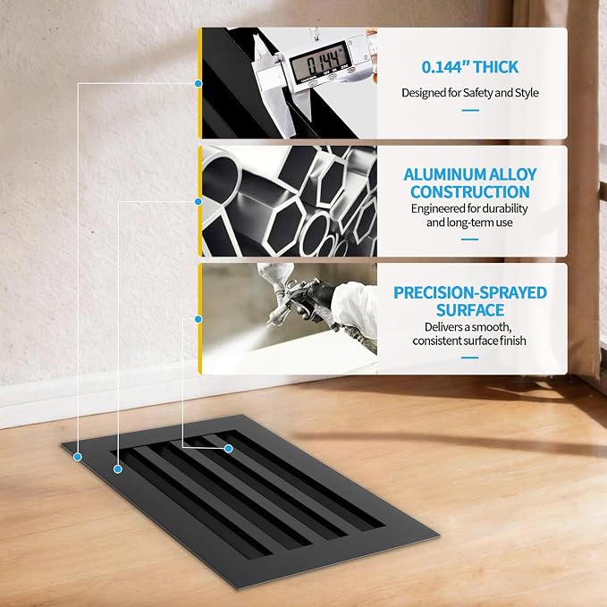 12x8 Modern AC Vent Cover, Decorative Air Vent Register Grille - Image 5