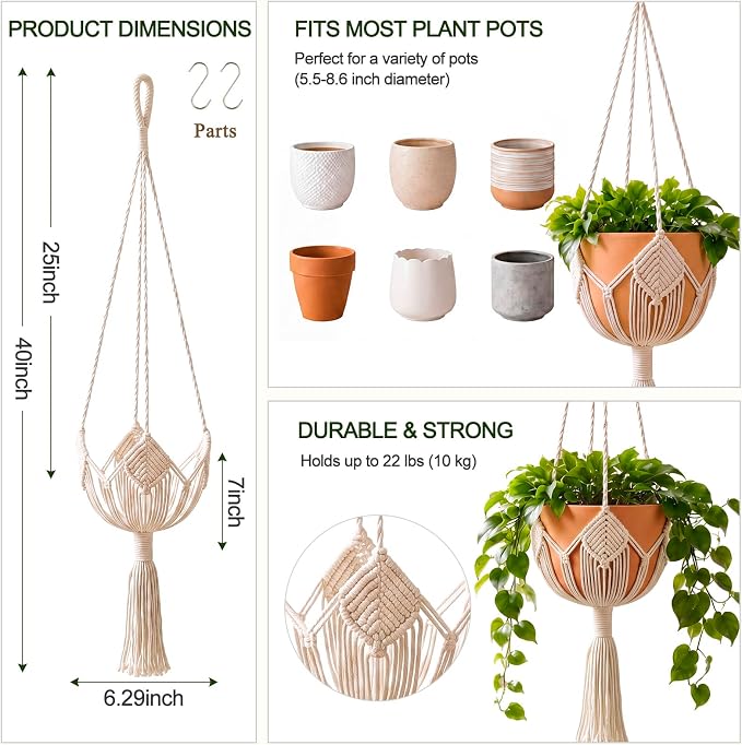 Shappy Boho Macrame Plant Hanger - Image 2