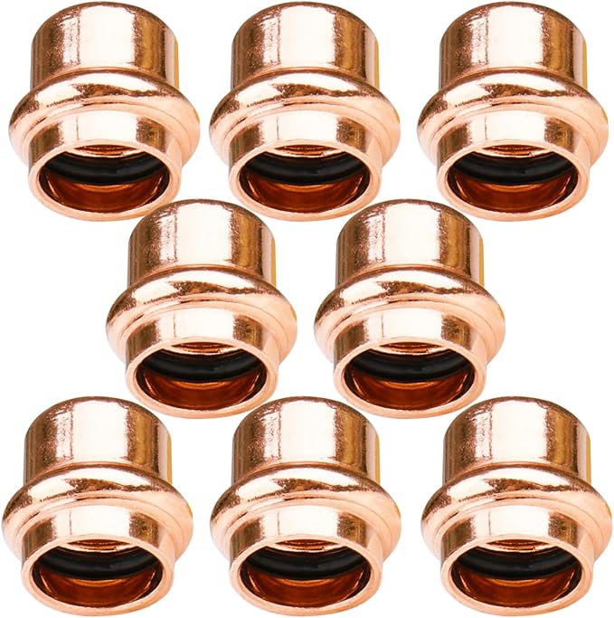WHK 8 Pack 3/4 Inch Press Pro Copper End Cap Pro Press 3/4" Cooper End Plug - Image 7