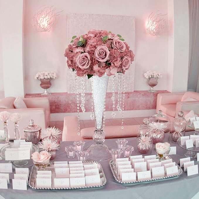 BLOSMON Artificial Flower Balls Wedding Centerpieces, Dusty Pink | 15.7" Dia - Image 4
