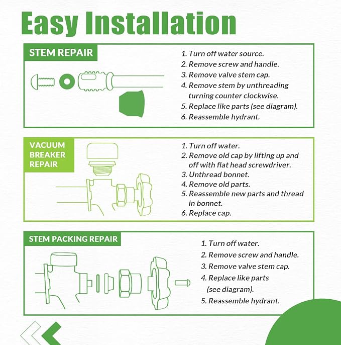 C-144KT-807 Wall Hydrant Complete Service Kit and 2 Pack C-134KT-803 Stem - Image 5