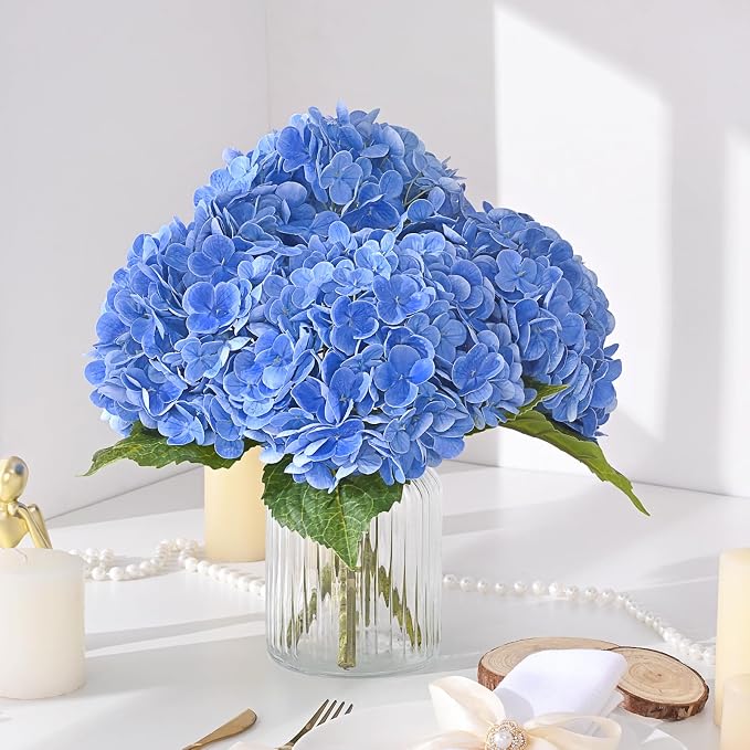 3Pcs 21in Latex Real Touch Hydrangea Artificial Flowers | Lifelike Large - Image 9
