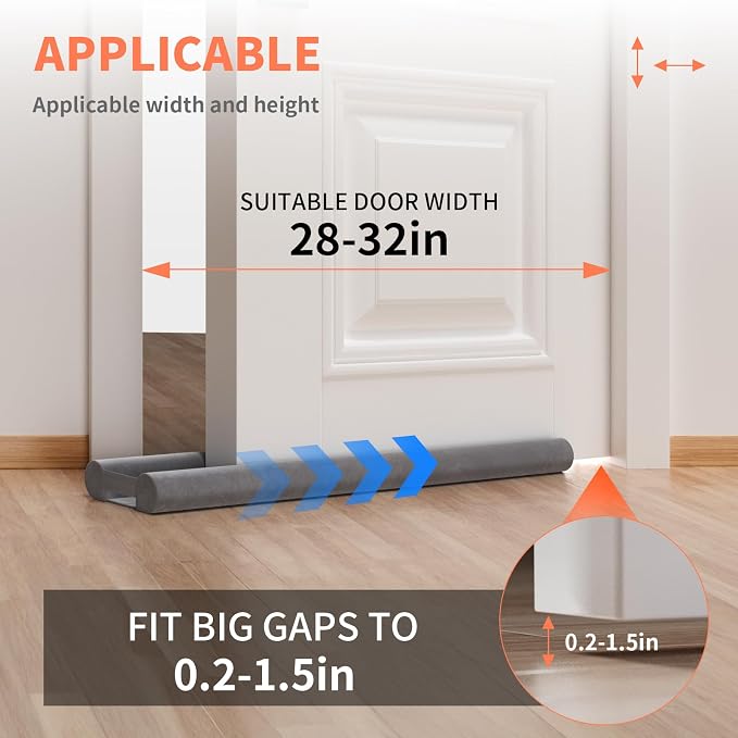 BKSAI Under Door Draft Stopper, Upgraded Under Door Gap Filler - Image 4