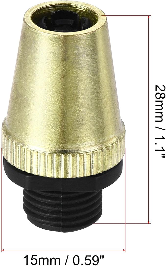 uxcell Cable Glands Strain Relief Cord Connector Grips Metal Gold Tone 5Pcs - Image 2