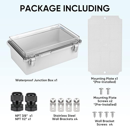 TICONN Outdoor Electrical Box Waterproof, ABS IP67 Junction Box Enclosure | - Image 6