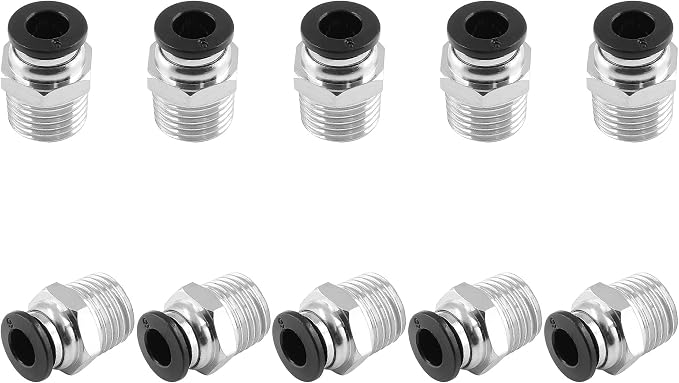 10Pcs 6mm Push Connect 1/4 NPT Male Straight Pneumatic Fitting | Pure Copper - Image 2