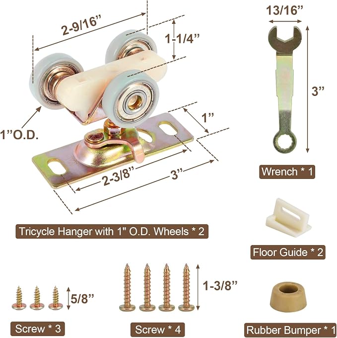 2 Pack Pocket Door Rollers Replacement - Image 2