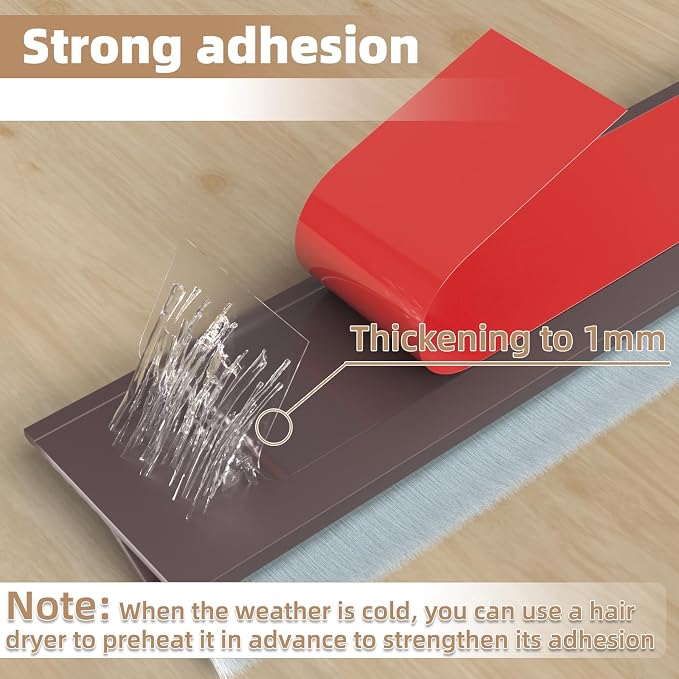 KNEELISA 39”X 1 Pack Door Sweep Brush Bottom Exterior & Interior, Silicone | - Image 3
