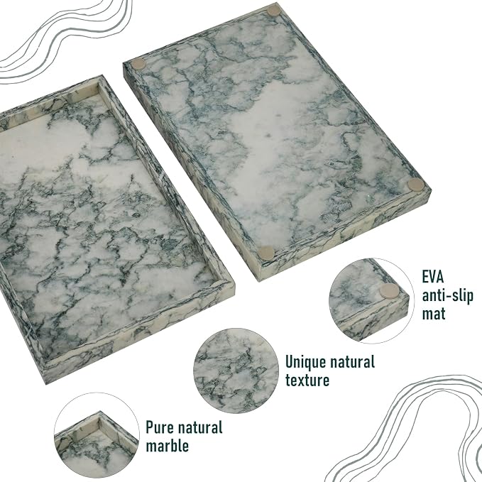 Marble Bathroom Tray, Pure Natural Vanity Tray | Marble Tray - Image 4