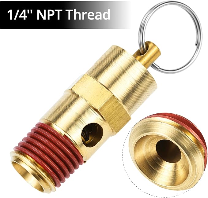 QWORK Brass Pressure Relief Valve - Image 3