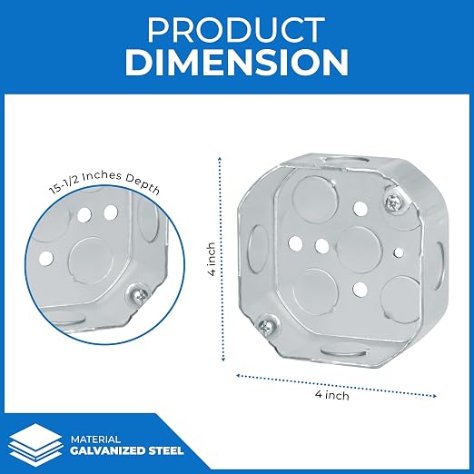 4” Welded Octagon Steel Electrical Box| 1-1/2" Deep Box - Image 3